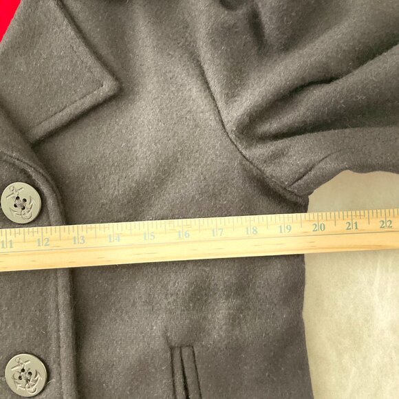 Vintage Lands' End Womens Black Classic Wool Blend Double Breasted Pea Coat Sz10 - Picture 6 of 11